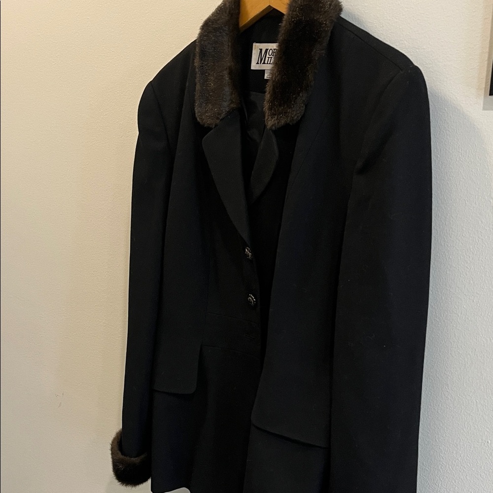 Morgan Miller Black Fur-Trimmed Blazer